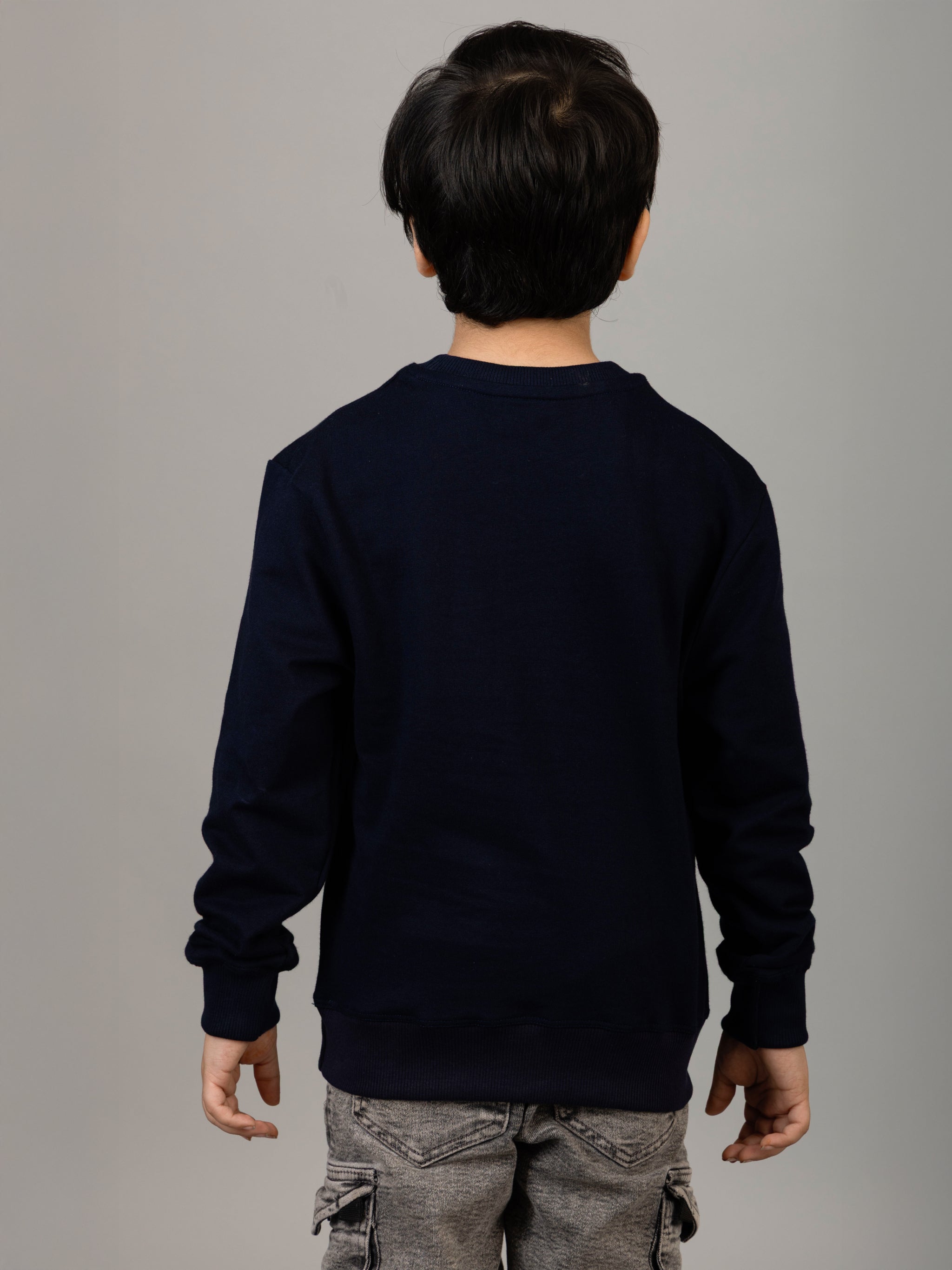 Boys Navy Blue Game Controller Puff Print Sweatshirt