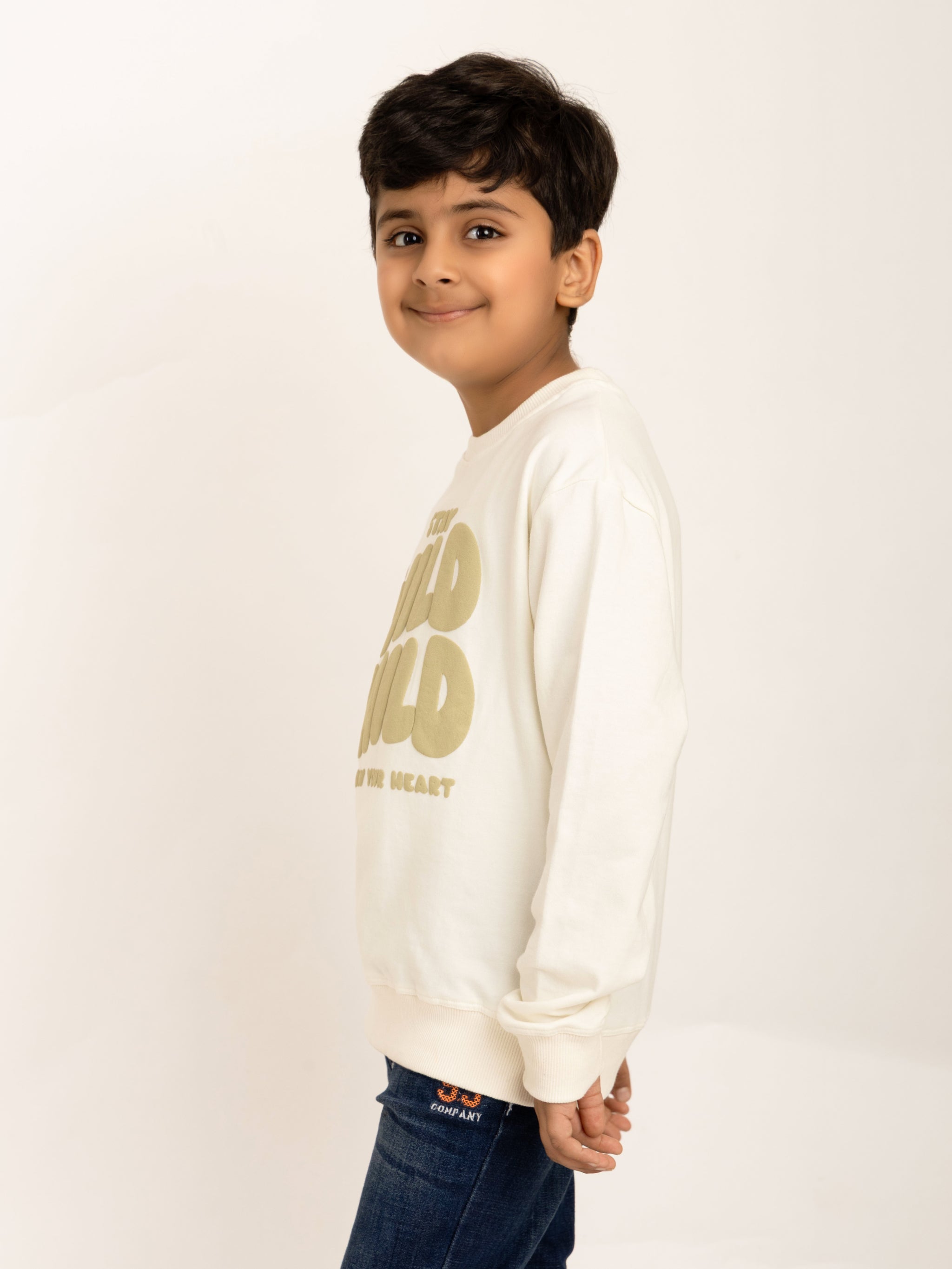 Boys Off White Stay Wild Puff Print Sweatshirt
