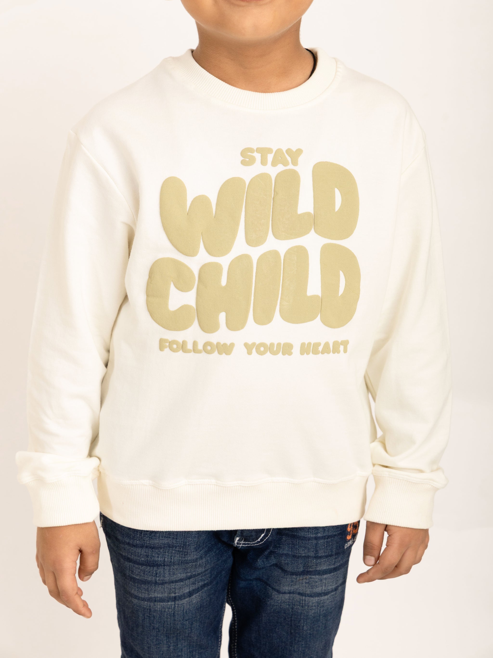 Boys Off White Stay Wild Puff Print Sweatshirt