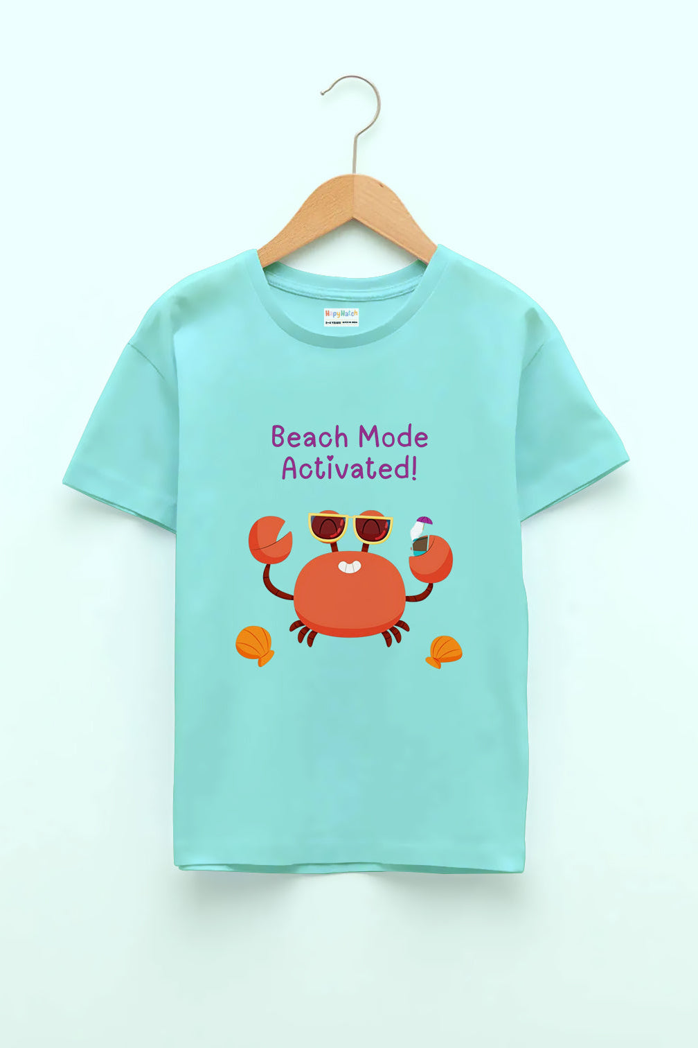 Girls Beach Mode Activated Print Regular Fit T shirt