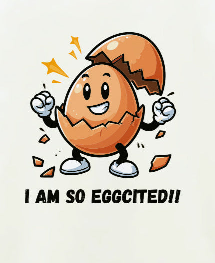 Boys Eggcited Print Off White T shirt