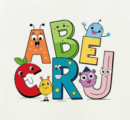 Girls Big Alphabets Print Regular Fit T-shirt