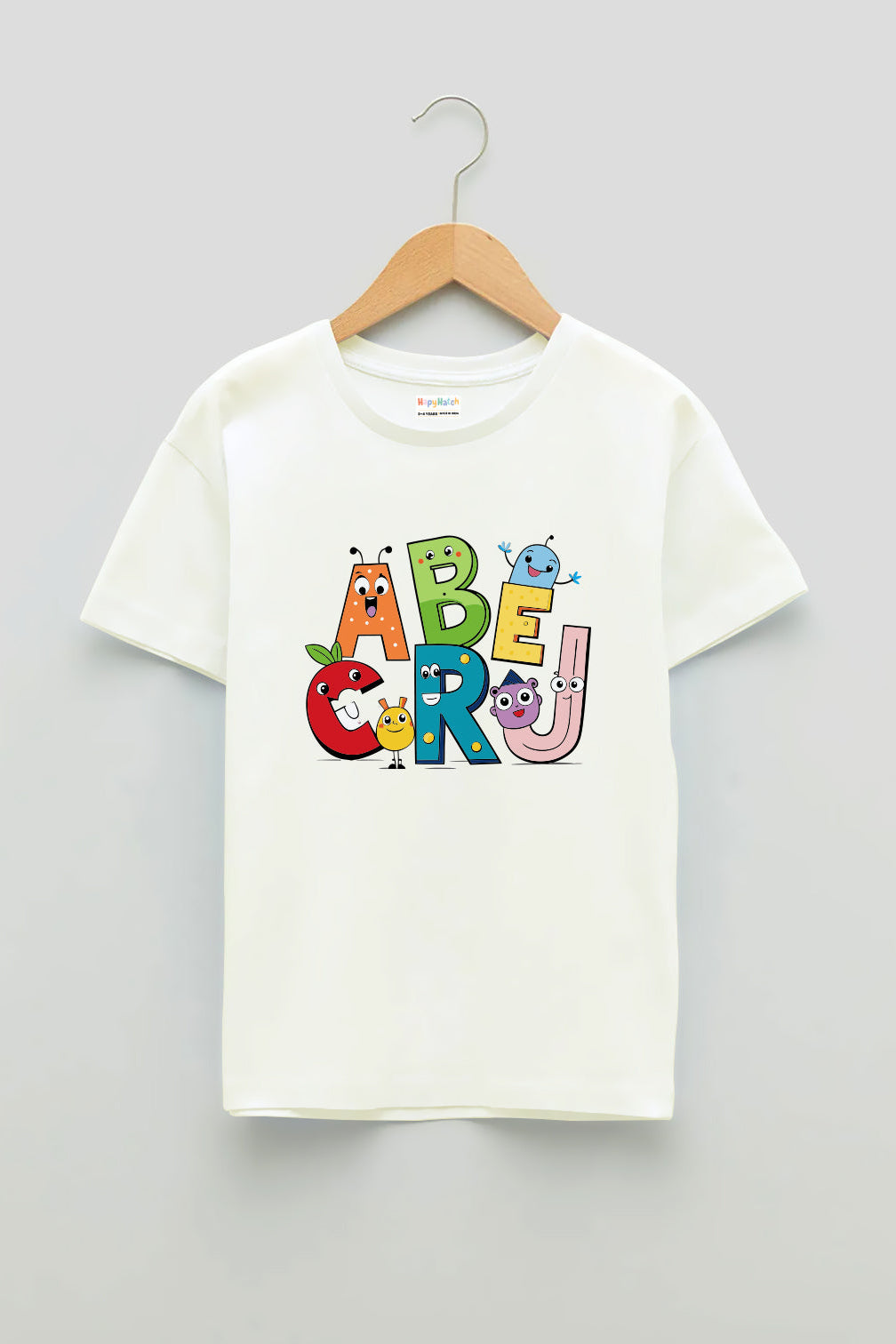 Boys Big Alphabets Print Regular Fit T-shirt