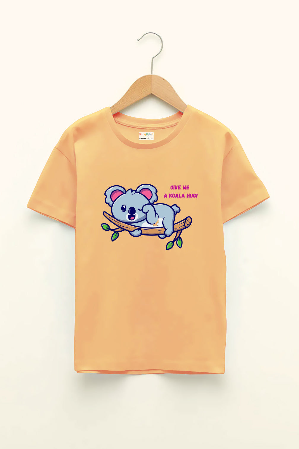Girls Give Me A Koala Hug Print Regular Fit T shirt