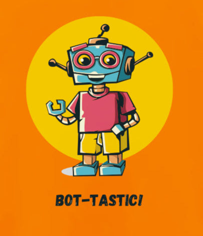 Boys Botastic Robot Print Regular Fit Cotton T shirt