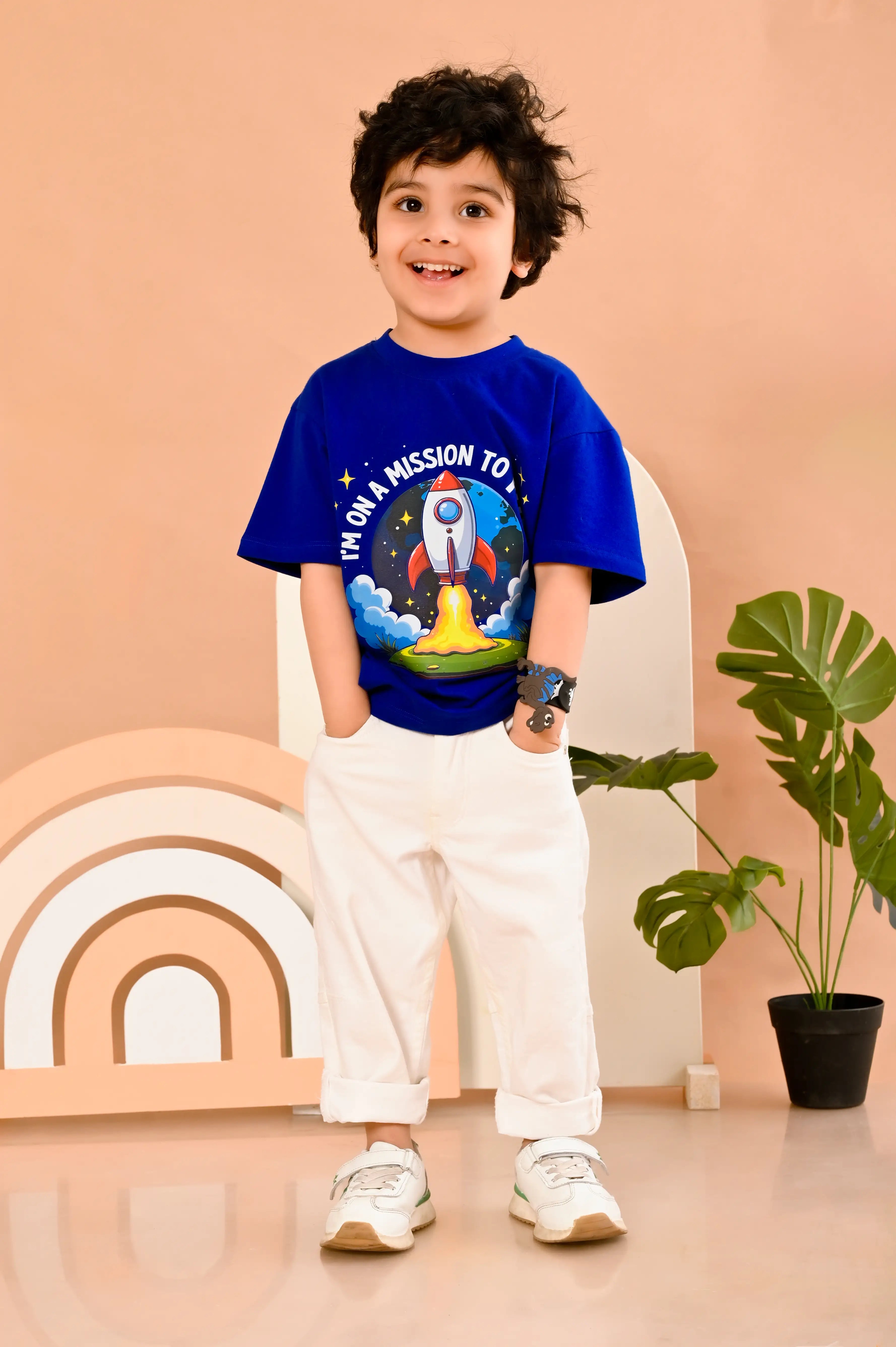 Child wearing a 100% cotton premium t-shirt 