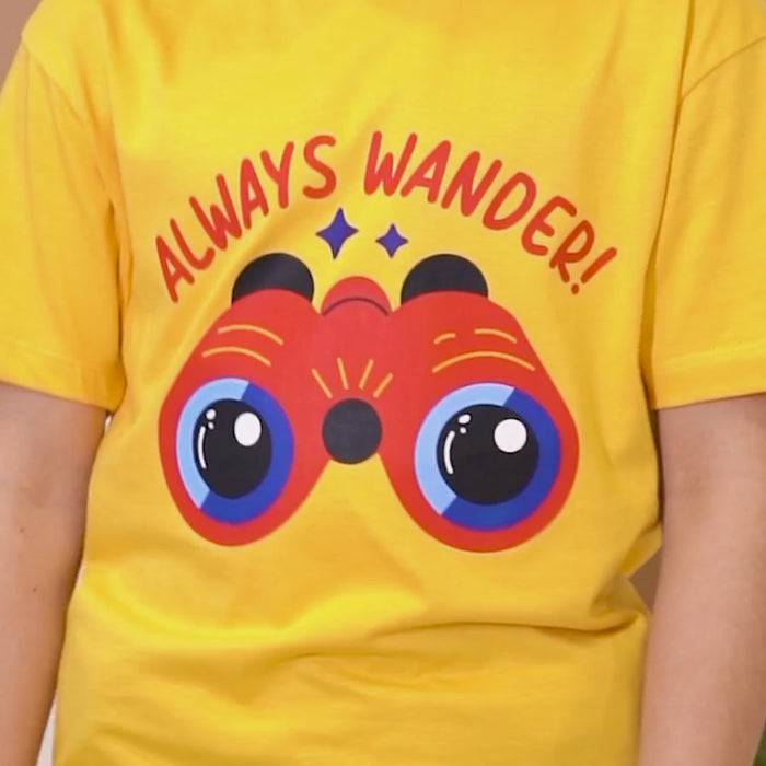 an always wander print t-shirt for your little explorers 