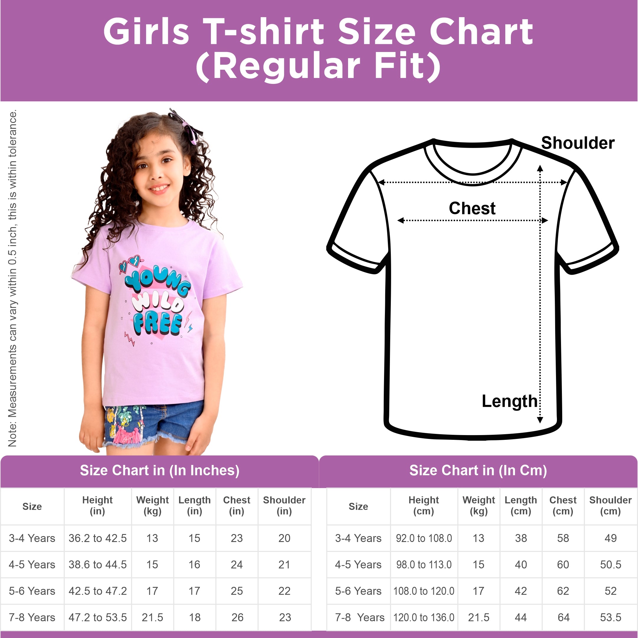 girls size chart